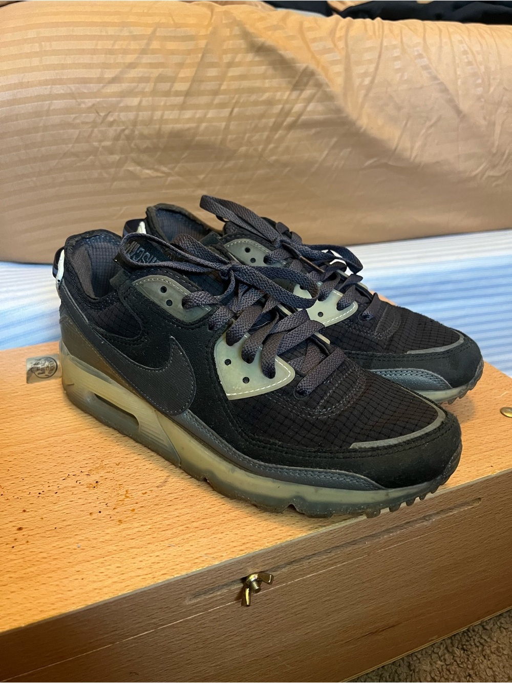 Nike Dark Gray and Olive Green Crater Foam